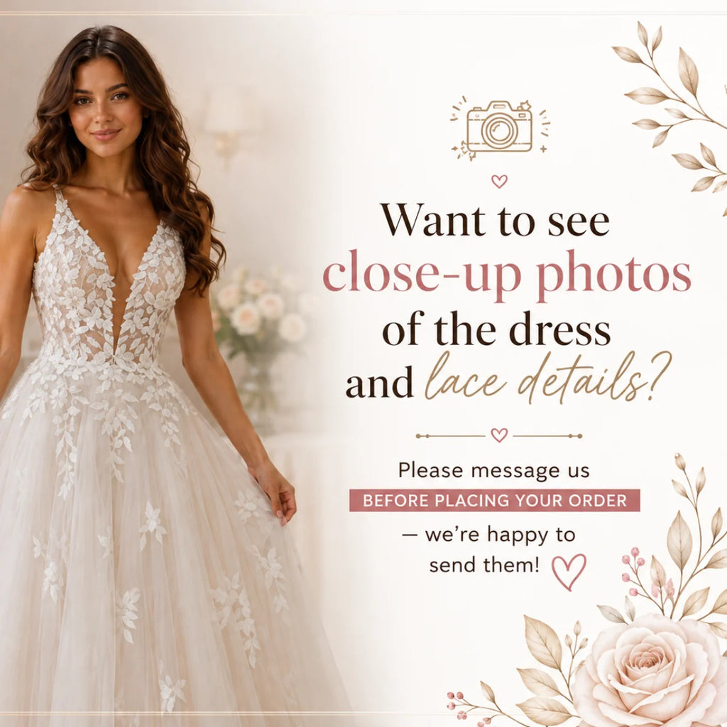 Floral Lace A-Line Wedding Dress with V-Neck and Spaghetti Straps