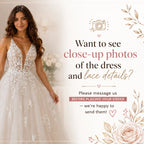 Floral Lace A-Line Wedding Dress with V-Neck and Spaghetti Straps